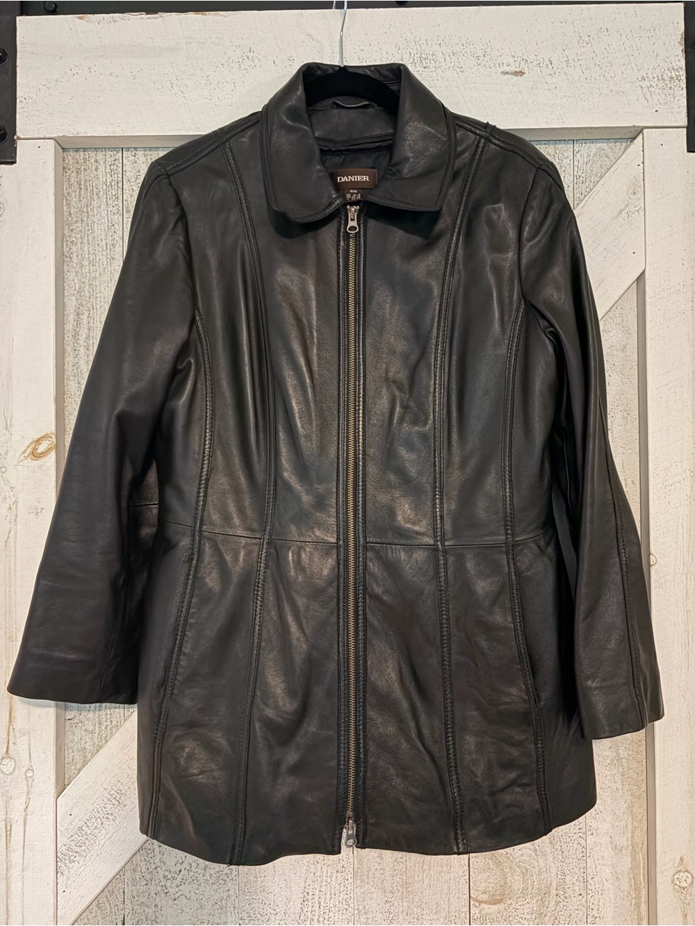 Danier Black Leather Zip-Up Women's Jacket
